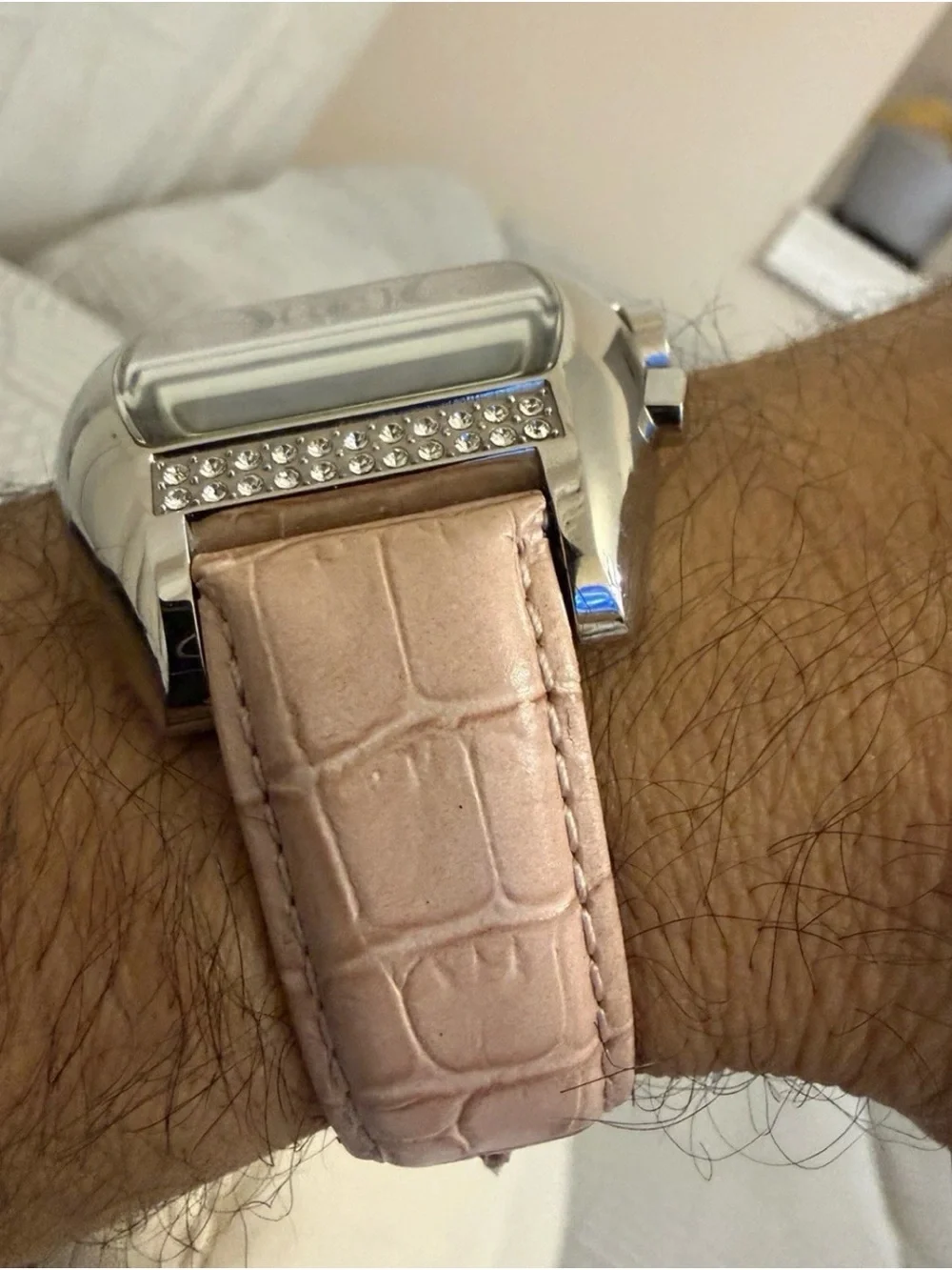 Adee Kaye Beverly Hills Sport Chronograph Pink MOP Swarovski Crystal Watch